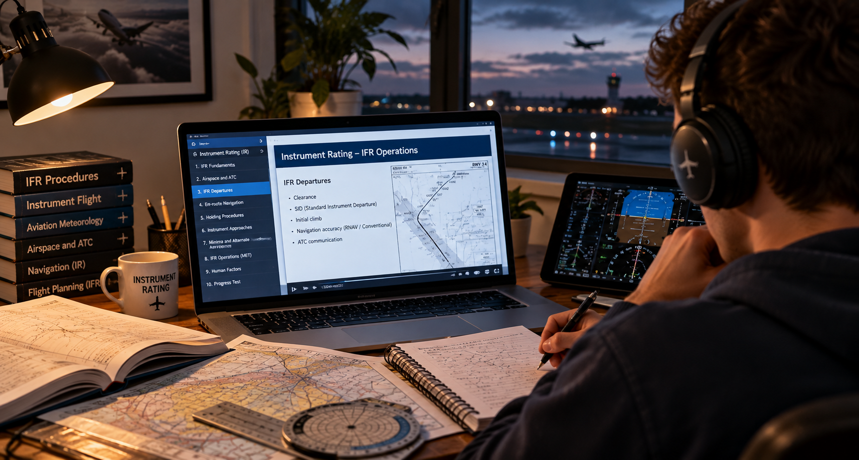 Obrázek pro IR(A) Instrument rating theory course Online in English